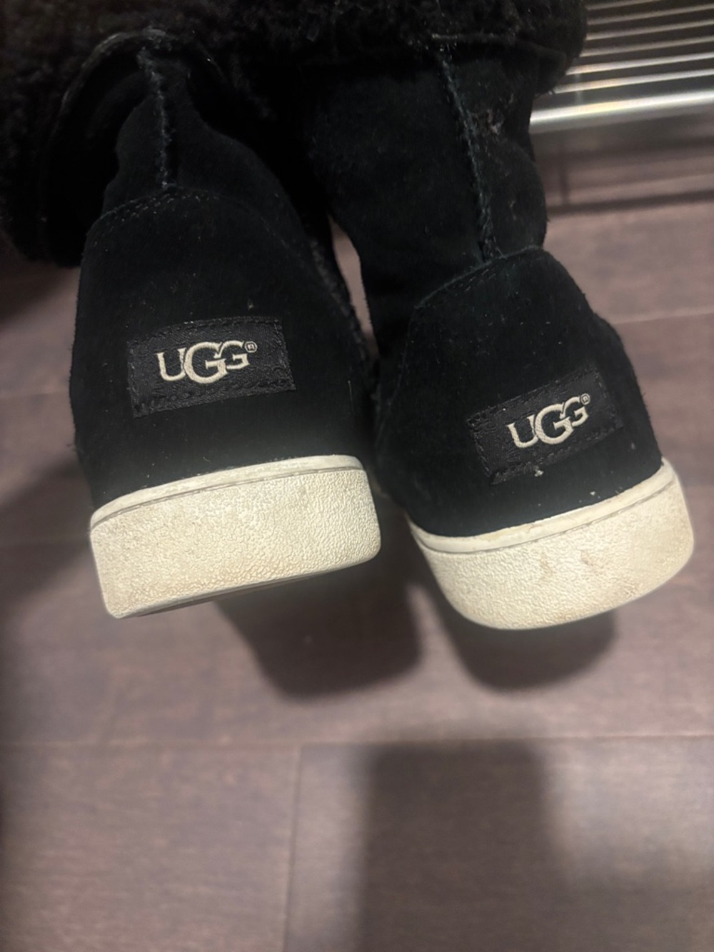 UGG Black Shearling-Lined Ankle Booties - Picture 8 of 8